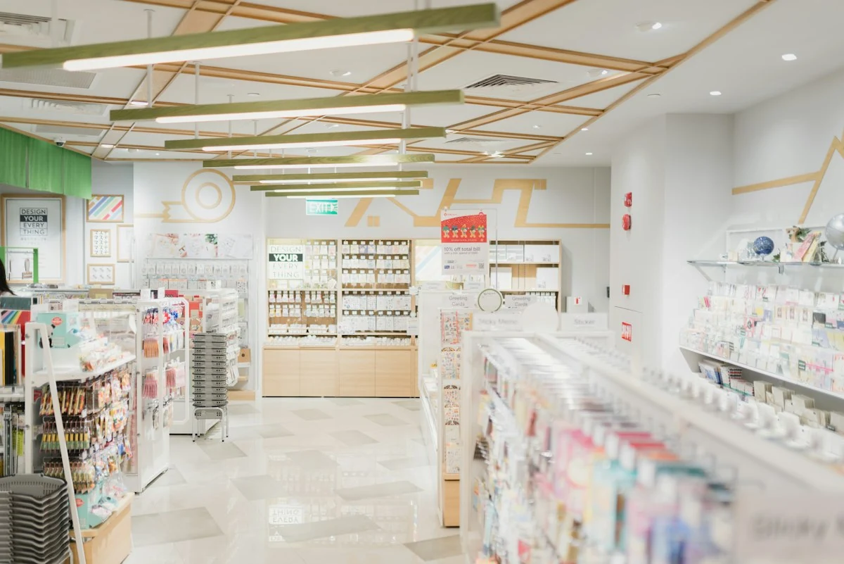 Mostrador de farmacia limpio y ordenado